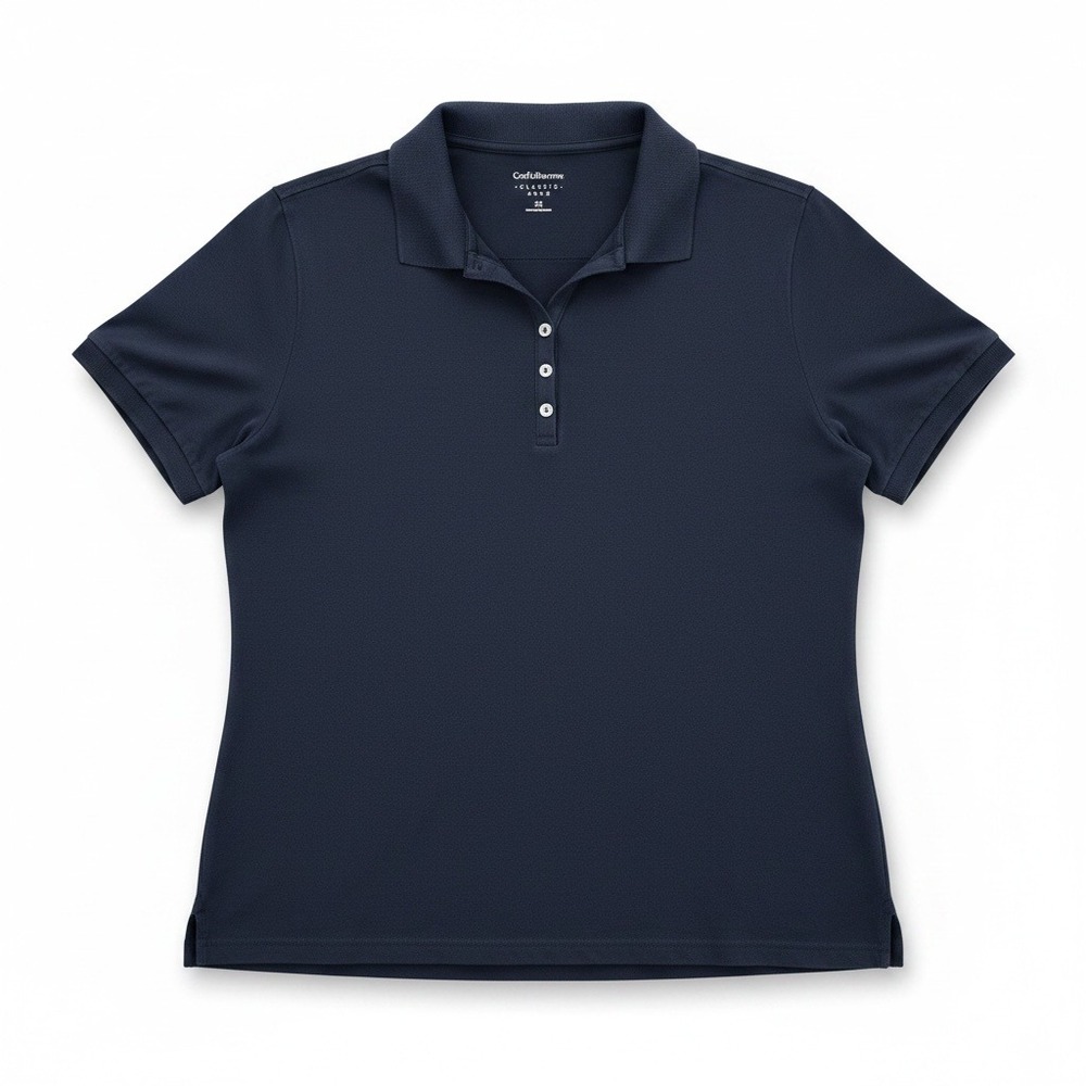 Preppy Classic Polo Croft & Barrow 2X‎ Navy Blue Stretch Cotton Small Buttons
